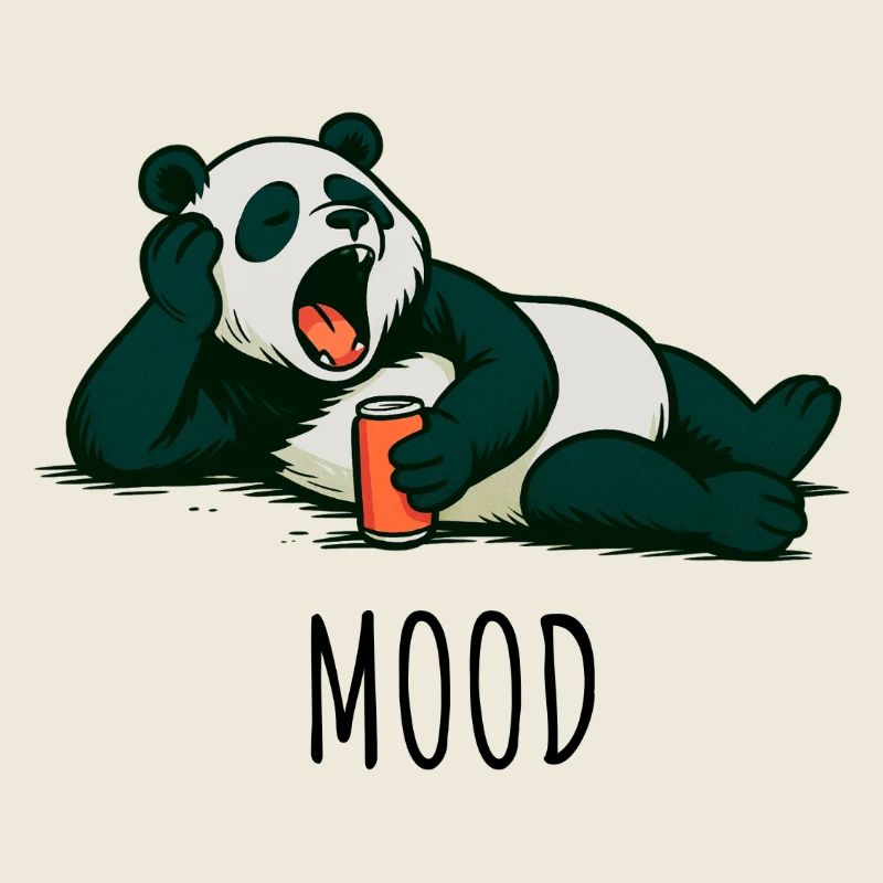 Relaxed panda with drink design