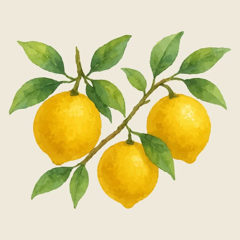 Branche de citron aquarelle design