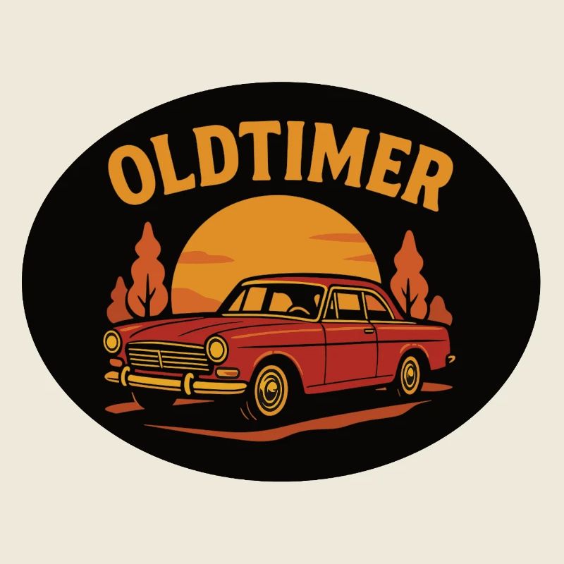 Vintage Auto Oldtimer Sunset Design