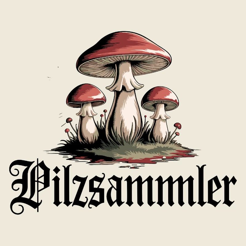 Champignon mystique paysage forêt motif