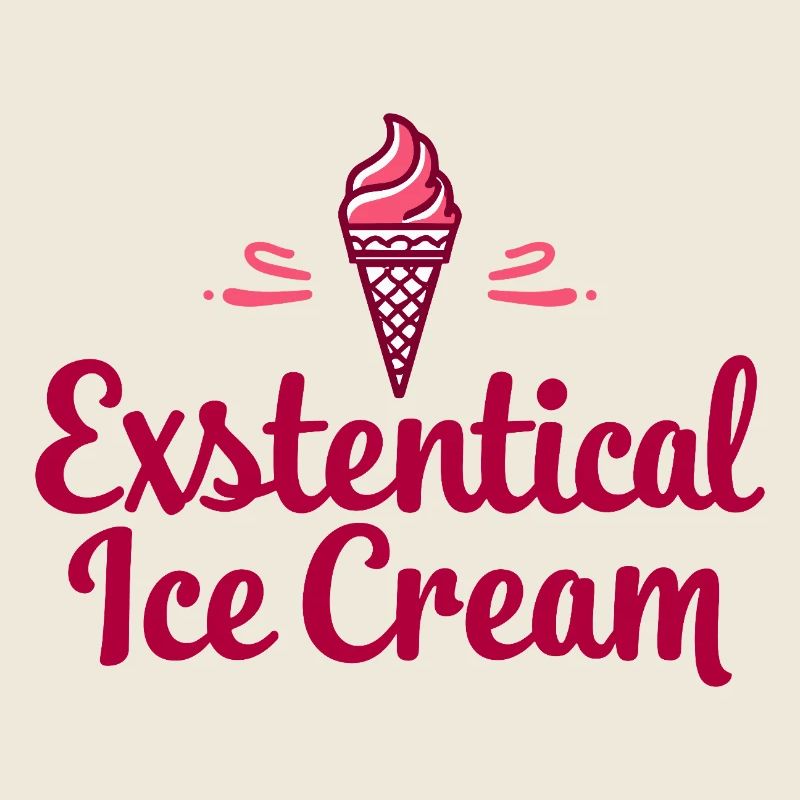 Existenzielle Eiscreme Lustiger Spruch Eis Waffel