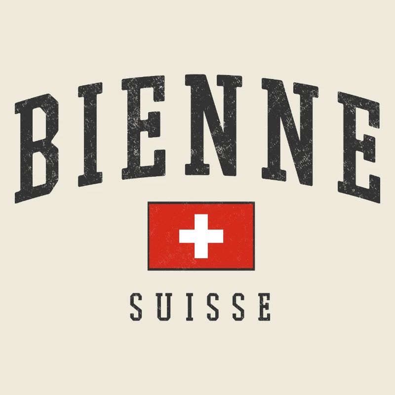 Bienne Schweiz Design mit Flagge