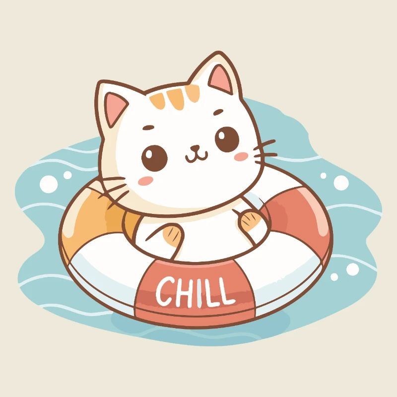 Chat sur Bouée Chill