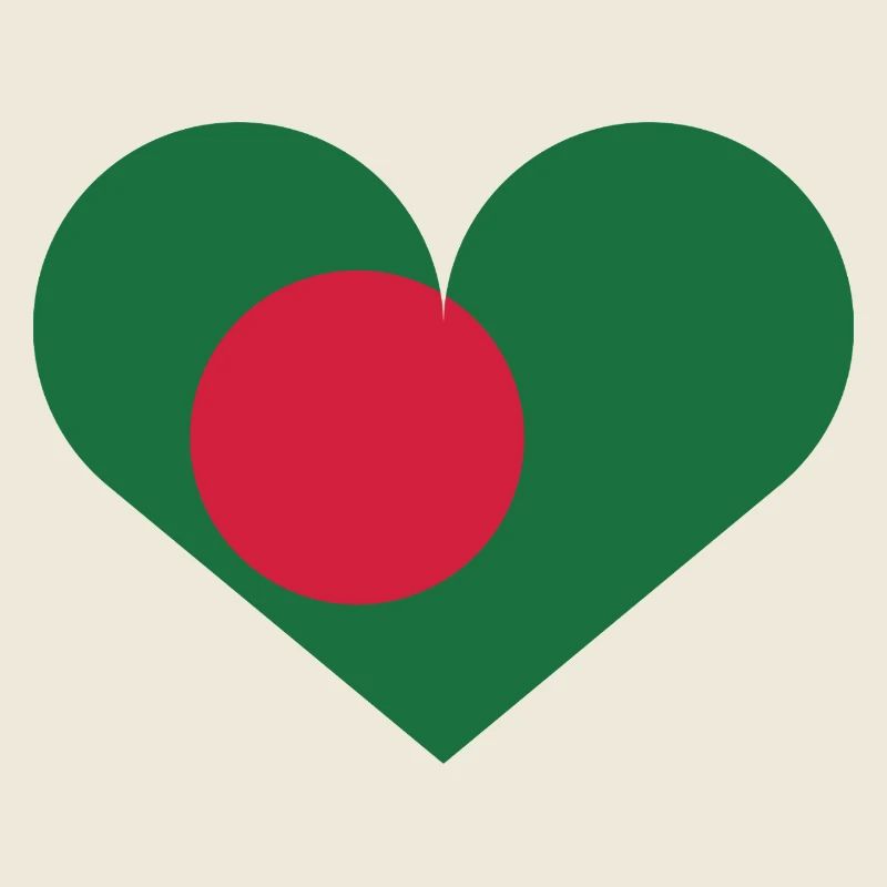 Drapeau bangladais en forme de cœur