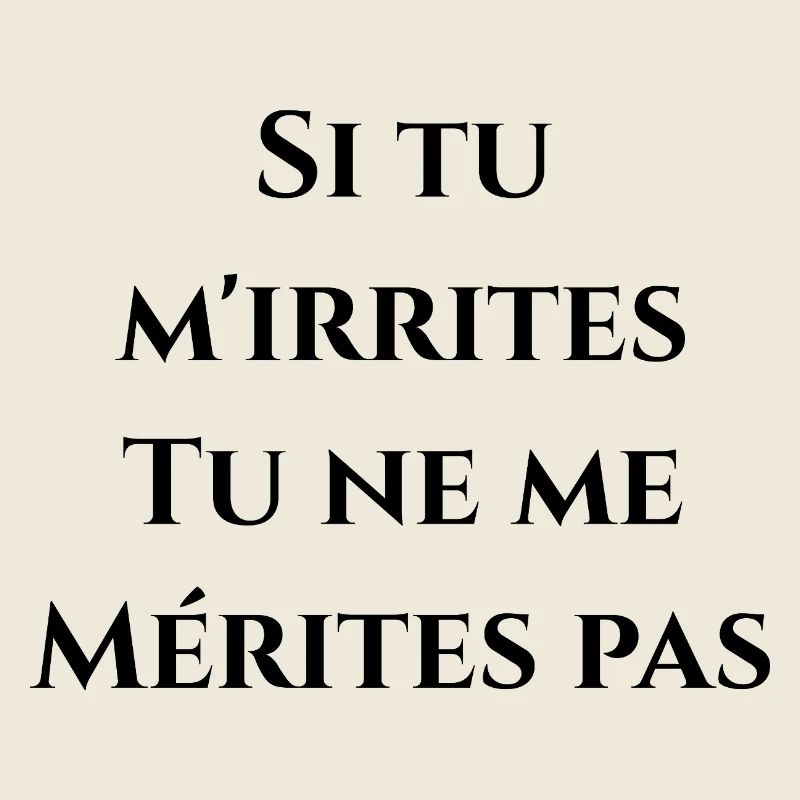 SI TU M'IRRITES TU NE ME MÉRITES PAS ! (Amour)
