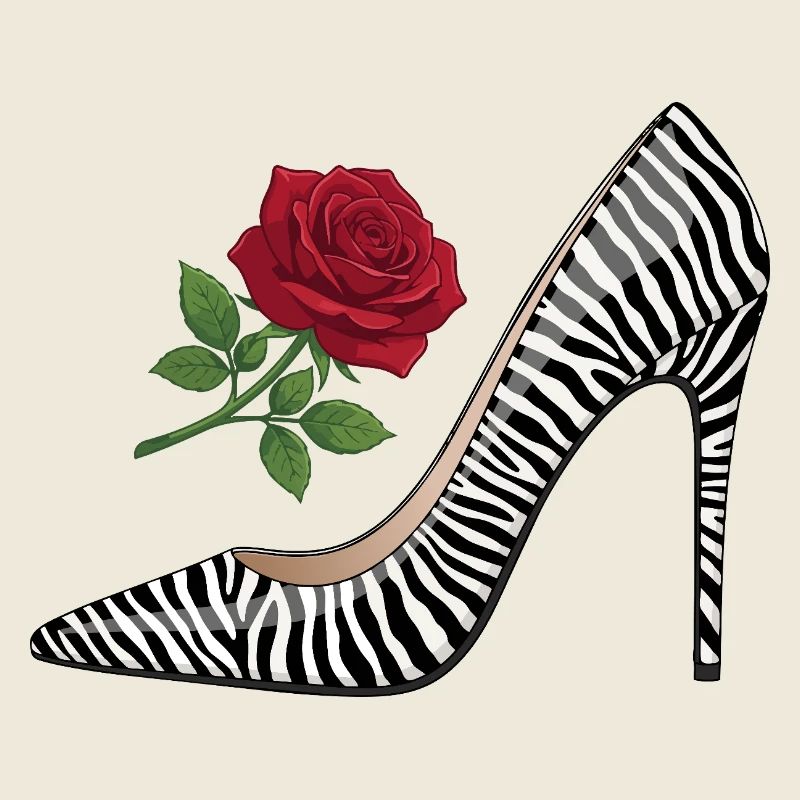Rose à talons hauts zèbre