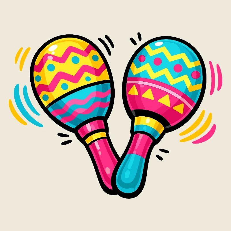 Bunte Maracas Muster