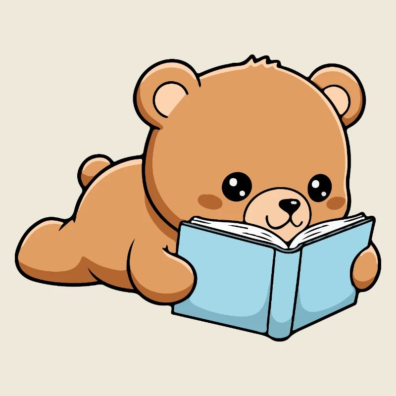 Buchbär Lustiger Bär liest Buch