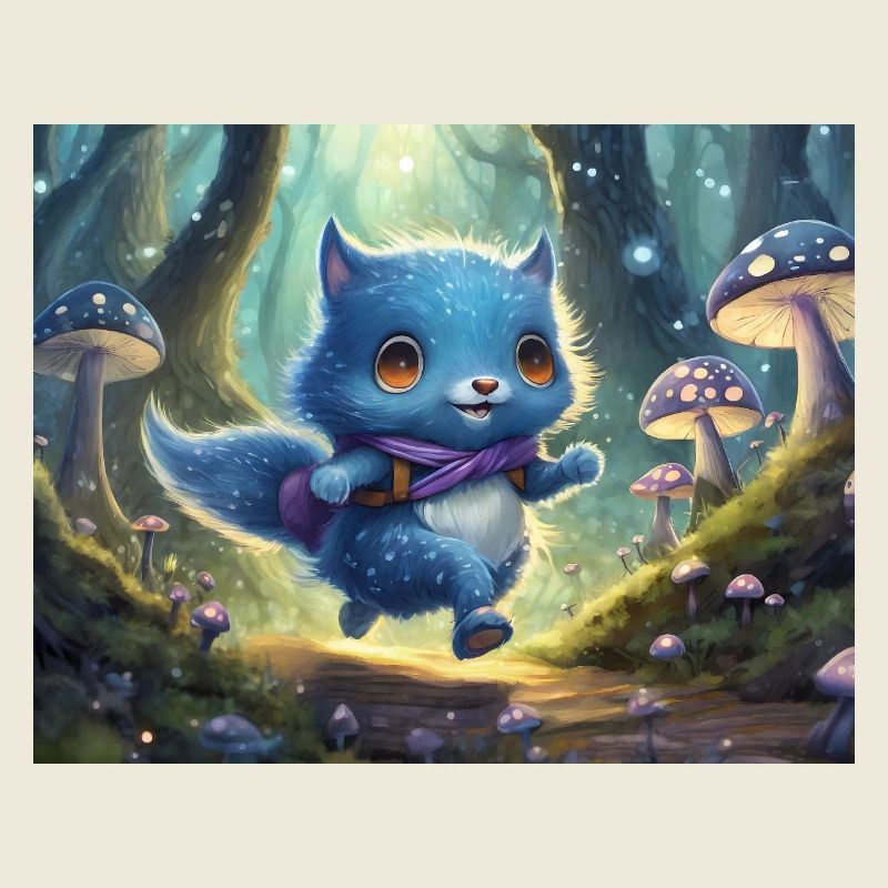 Aventure du chaton de la Forêt Bleue