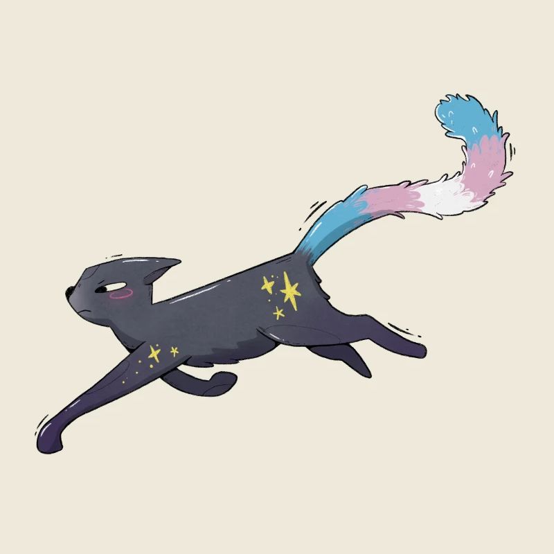 Cute cat trans pride