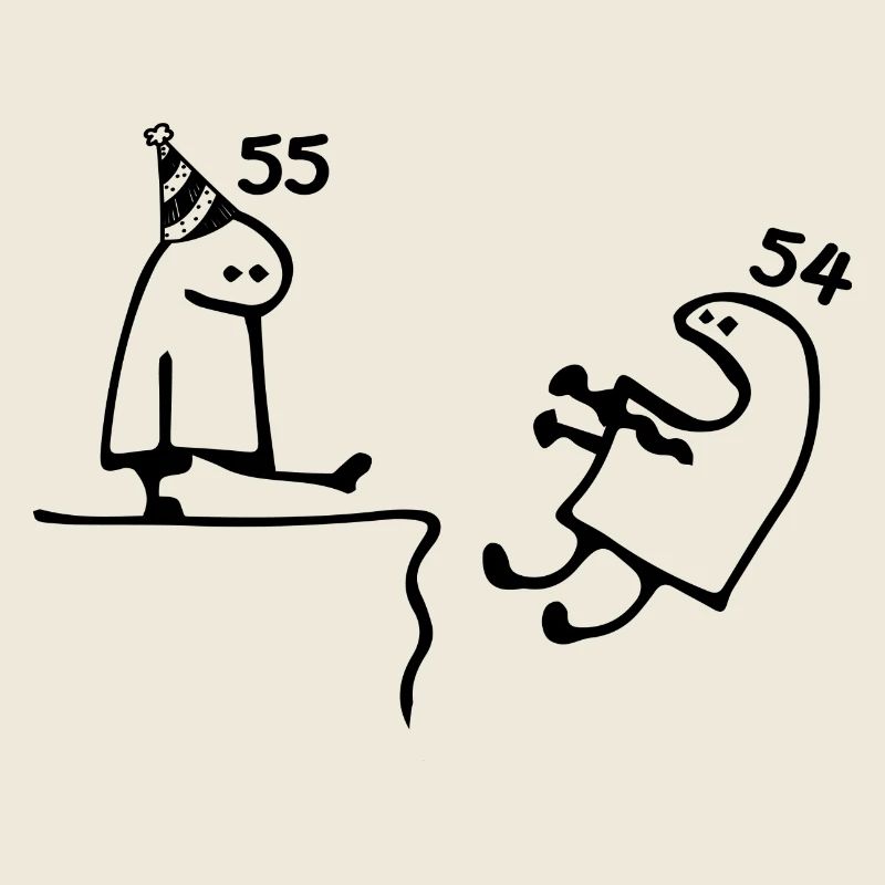 55 ans : Adieu âge 54 ans, Joyeux 55e anniversaire