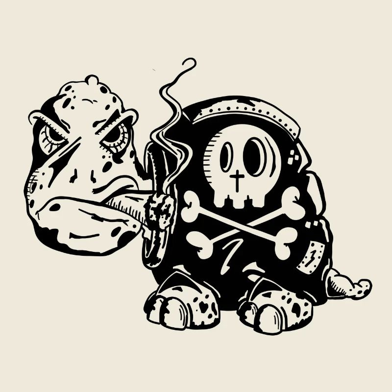 Skull Schildkröte - Raucher - Zigarette -Totenkopf