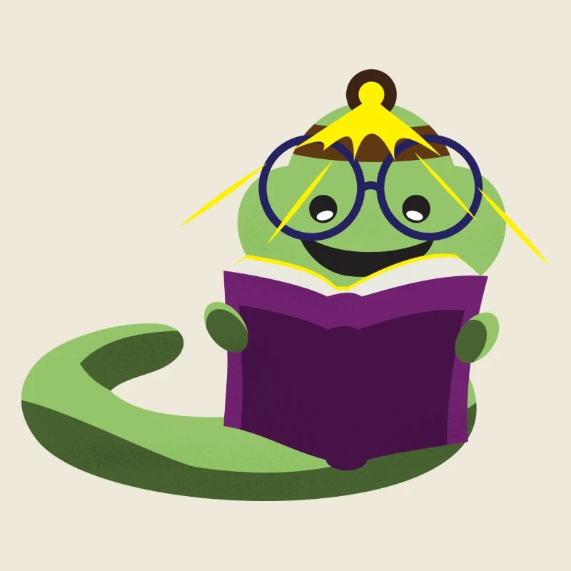 Ein Bücherwurm mit Stirnlampe liest noch Nachts
