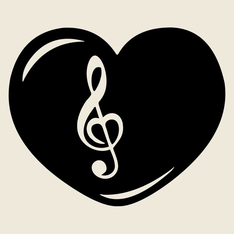 Cœur avec clé de musique