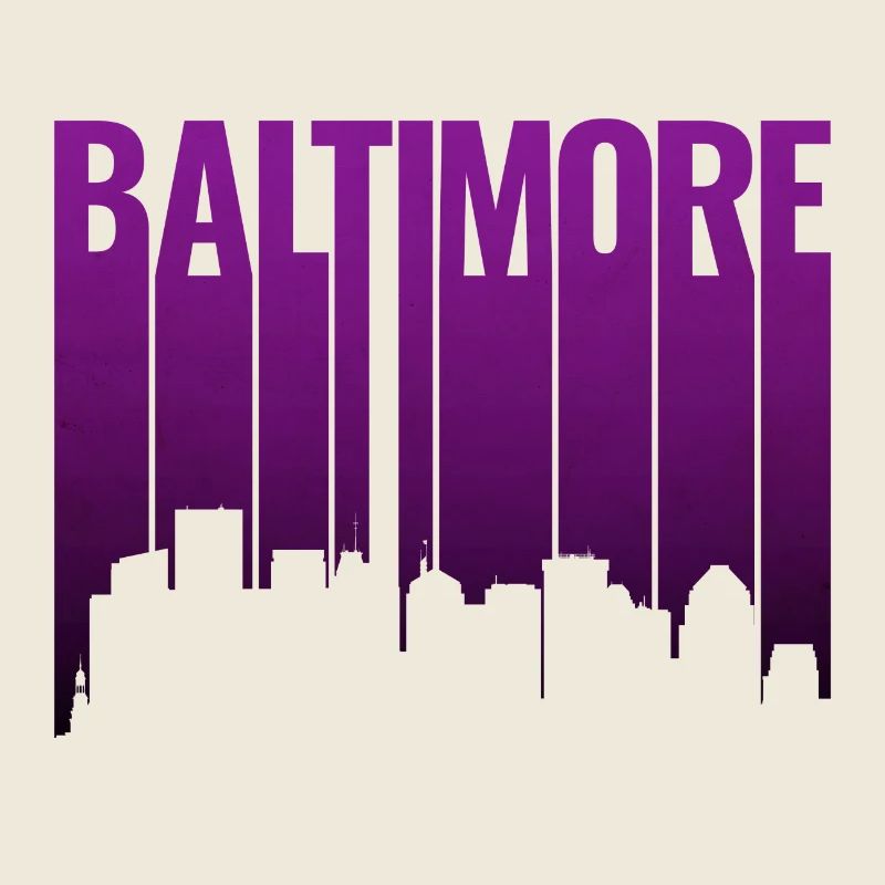 Baltimore Skyline im Lila-Dämmerlicht