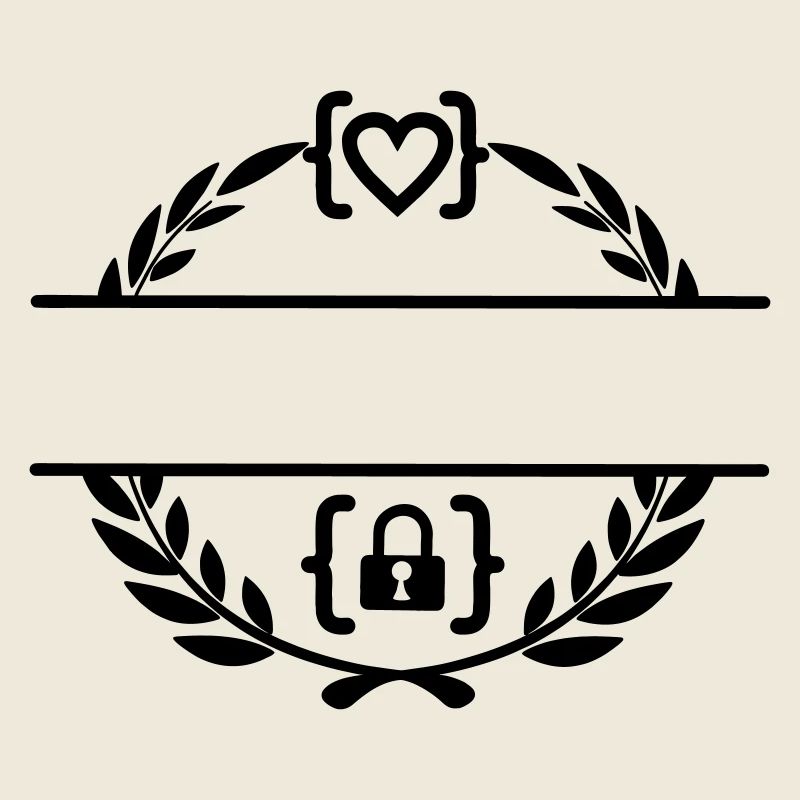 Code avec cœur et code avec cadenas couronne de laurier m