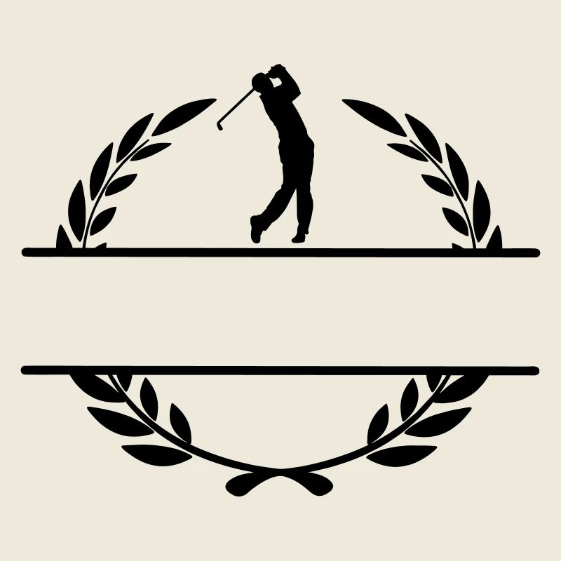 Golfer im Lorbeerkranz-Monogramm