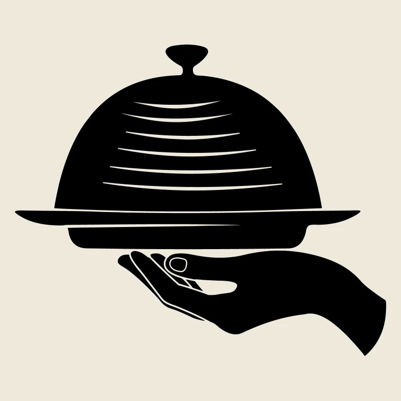 Kellnerhand mit Mahlzeit