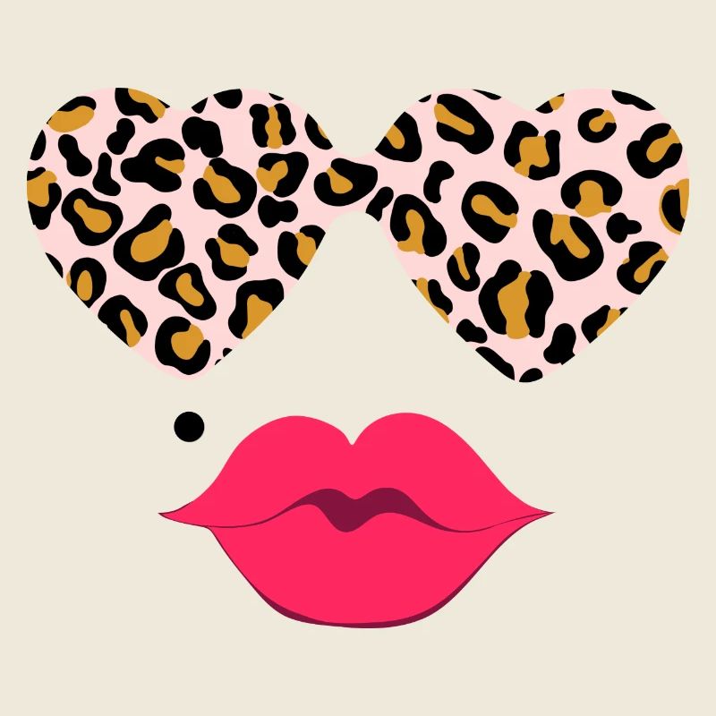Leopard glasses with lips