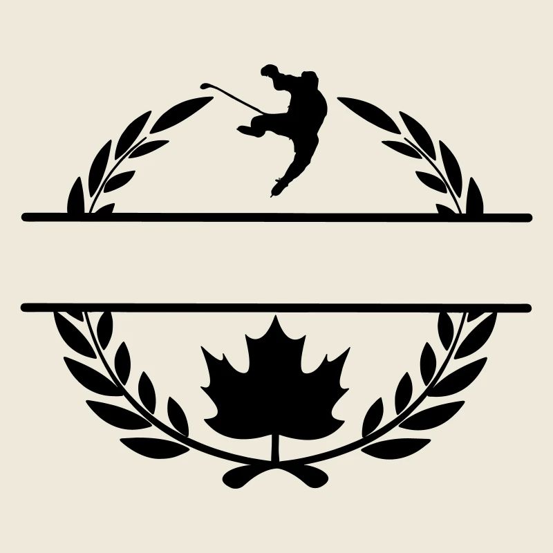Couronne de laurier de hockey sur glace feuille d’érable du Canada