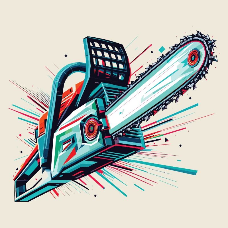 Tronçonneuse polygonale vectorielle