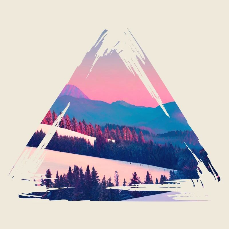 Pastel Mountain Sunset Triangle