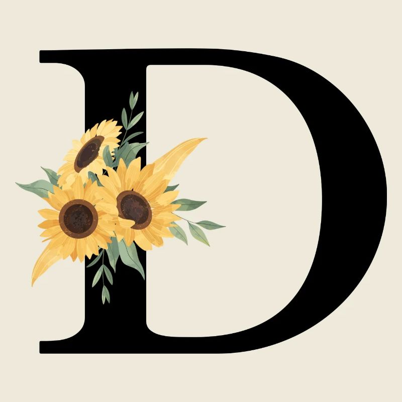 Blumenbuchstabe D Sonnenblume