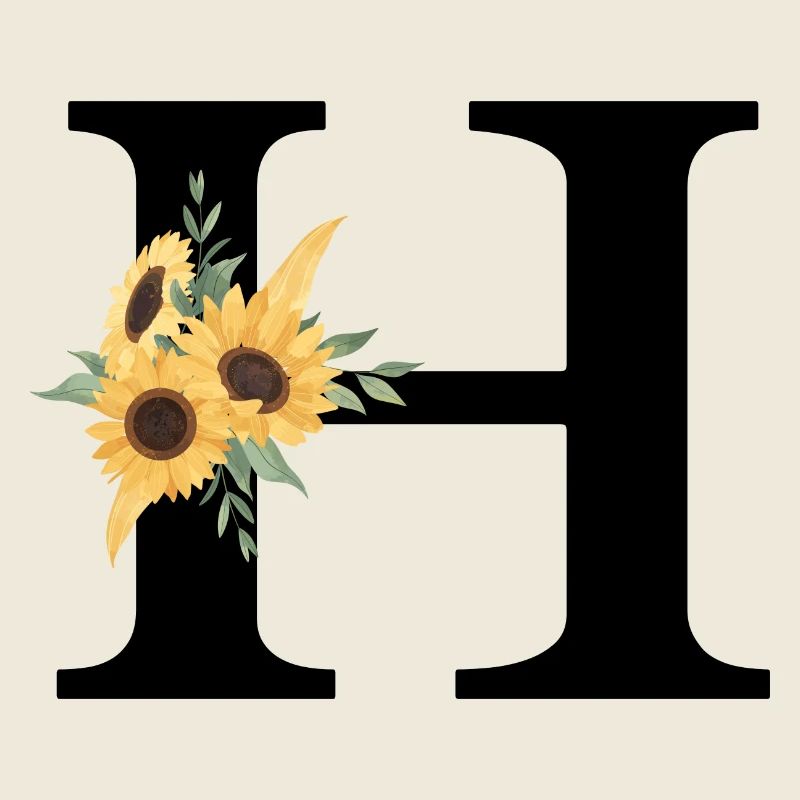 Buchstabe h Blumen-Sonnenblume