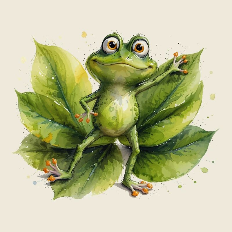 Dancing frog on lily pad