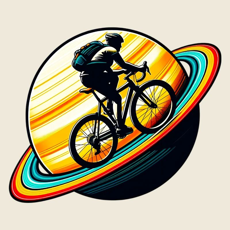 Cycliste sur Saturne