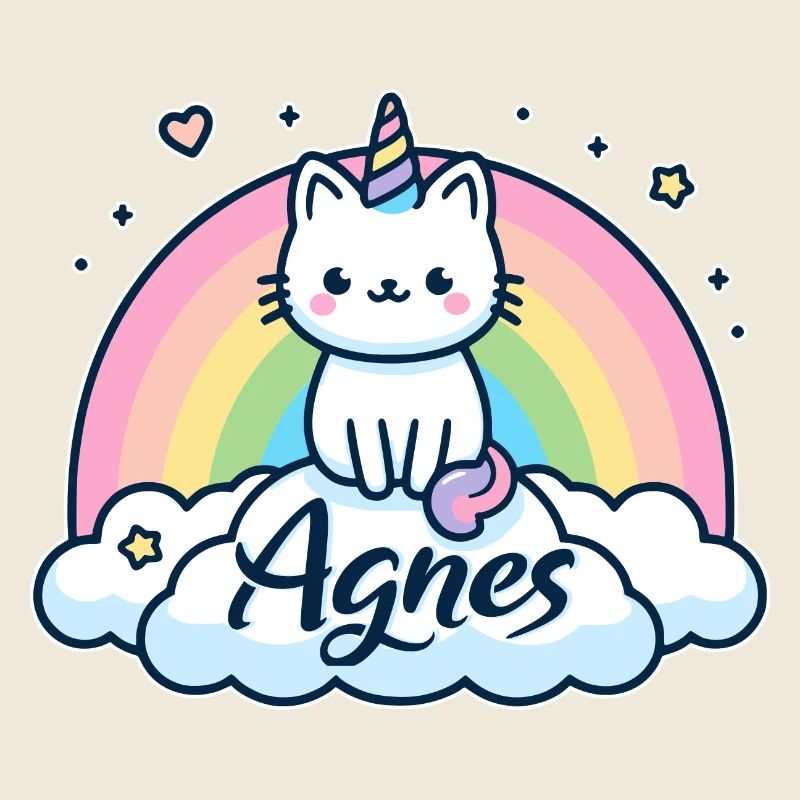 Agnès Nom Prénom Licorne Chat