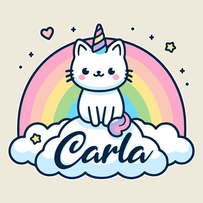 Carla Nom Prénom Licorne Chat