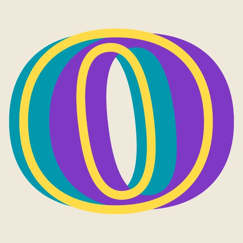Multicolored letter o