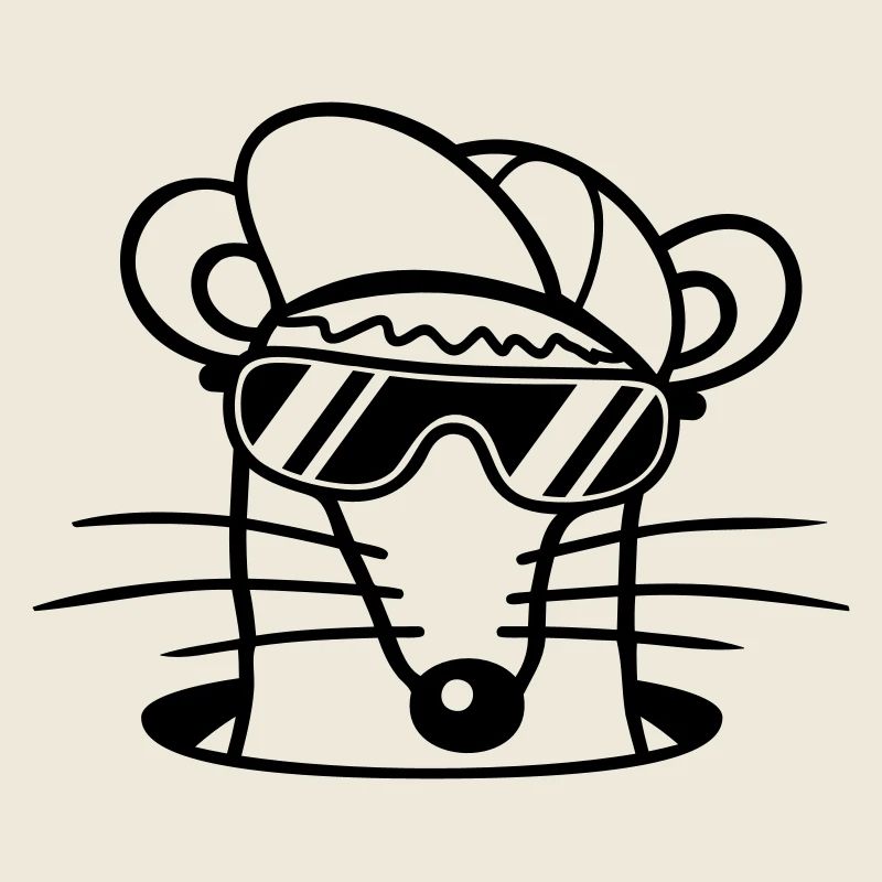 Mouse Sunglasses Cool Cappy Ground Hole Mouse Hole