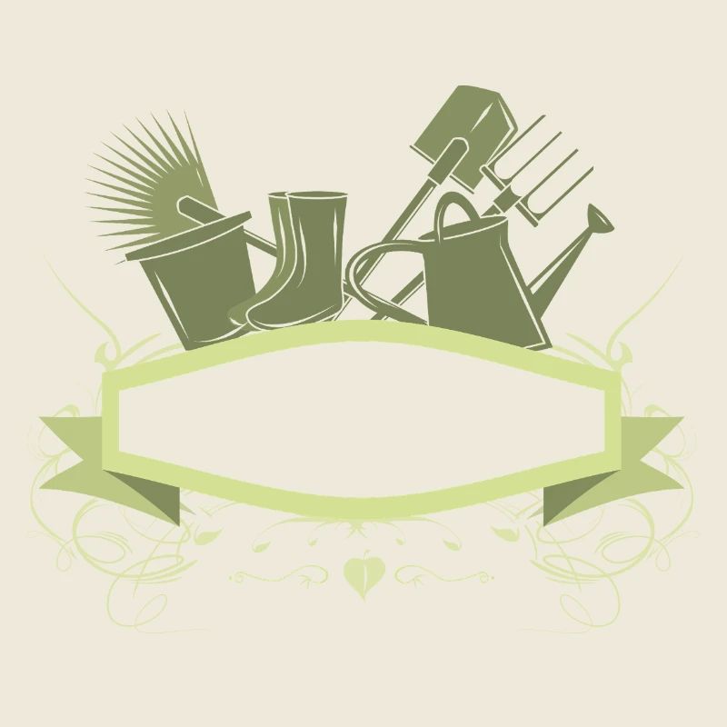 Bannière de jardin décorative avec outils