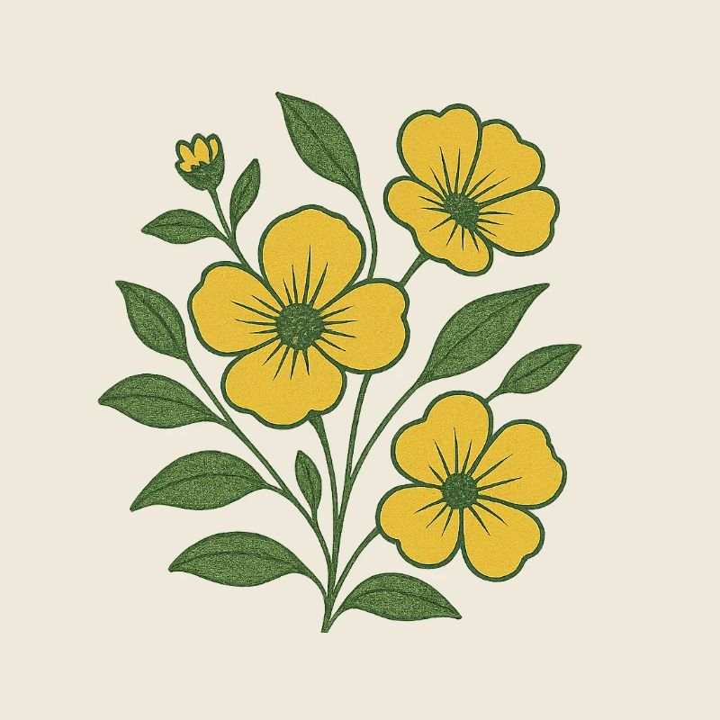 Branche de fleur jaune