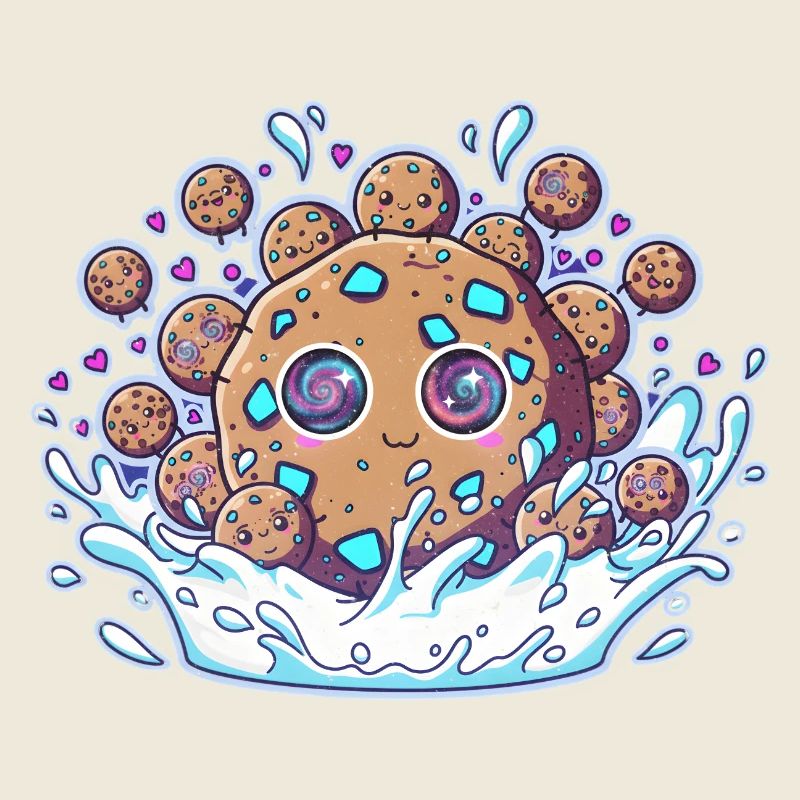Cookie in Milch im Weltraum