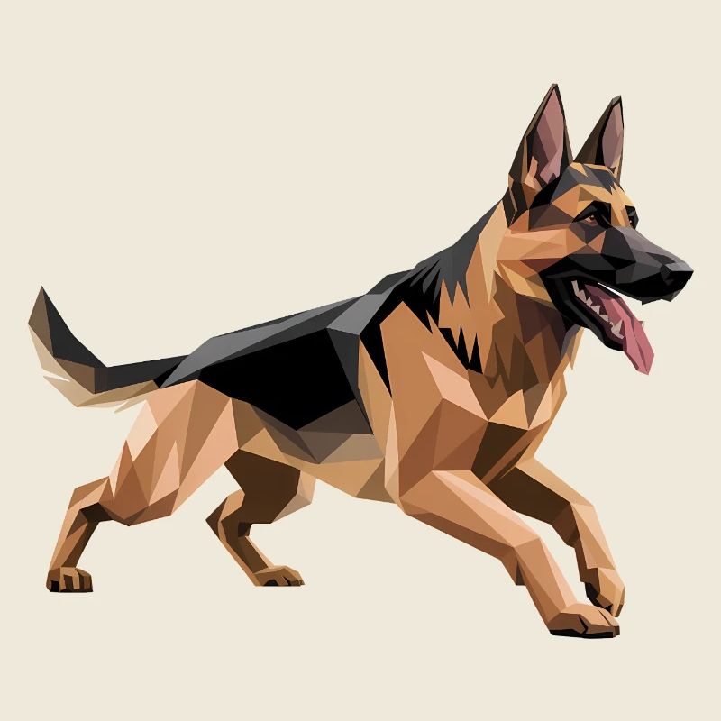 German Shepherd - Cool Low Poly Logo