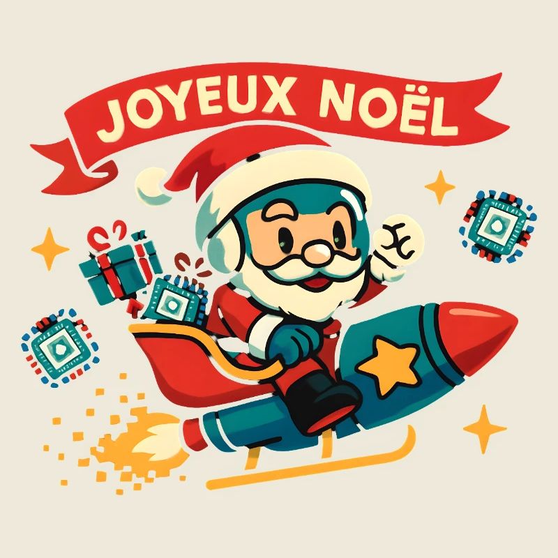 Père Noël Fusée Festive