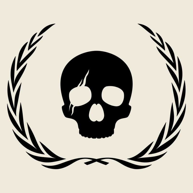 Skelett Totenkopf Kranz