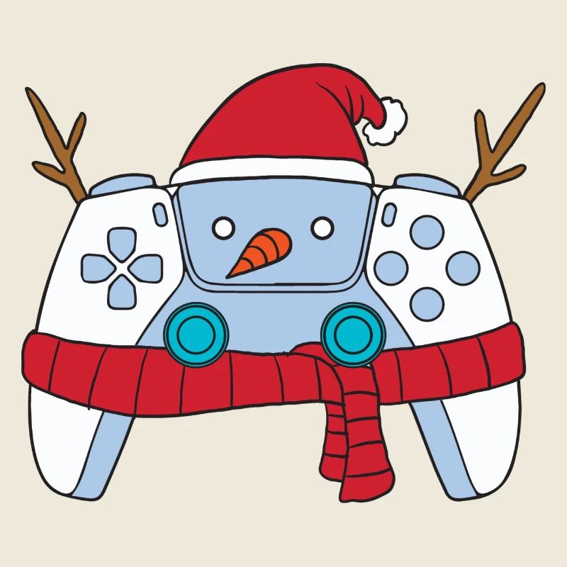 Schneemann-Videospiel-Controller Weihnachts-Gamer