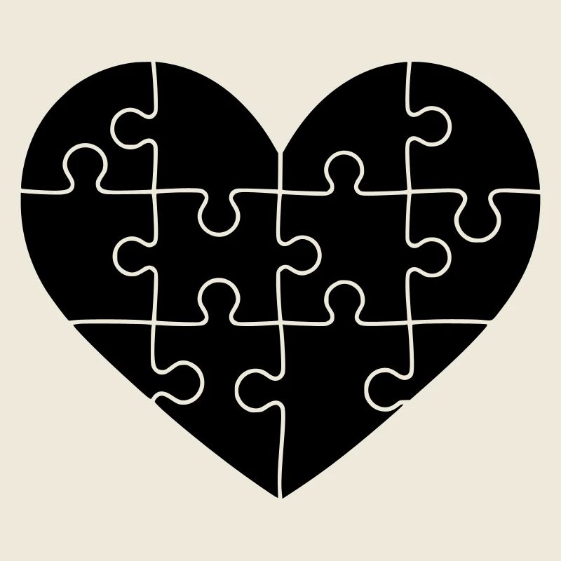 Puzzle Heart – Connection & Love Symbol Design