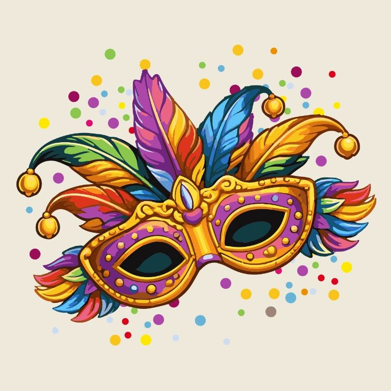 Masque de carnaval coloré – motif élégant de carnaval