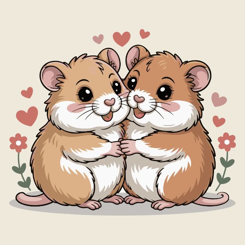 Couple de hamsters pour la Saint-Valentin