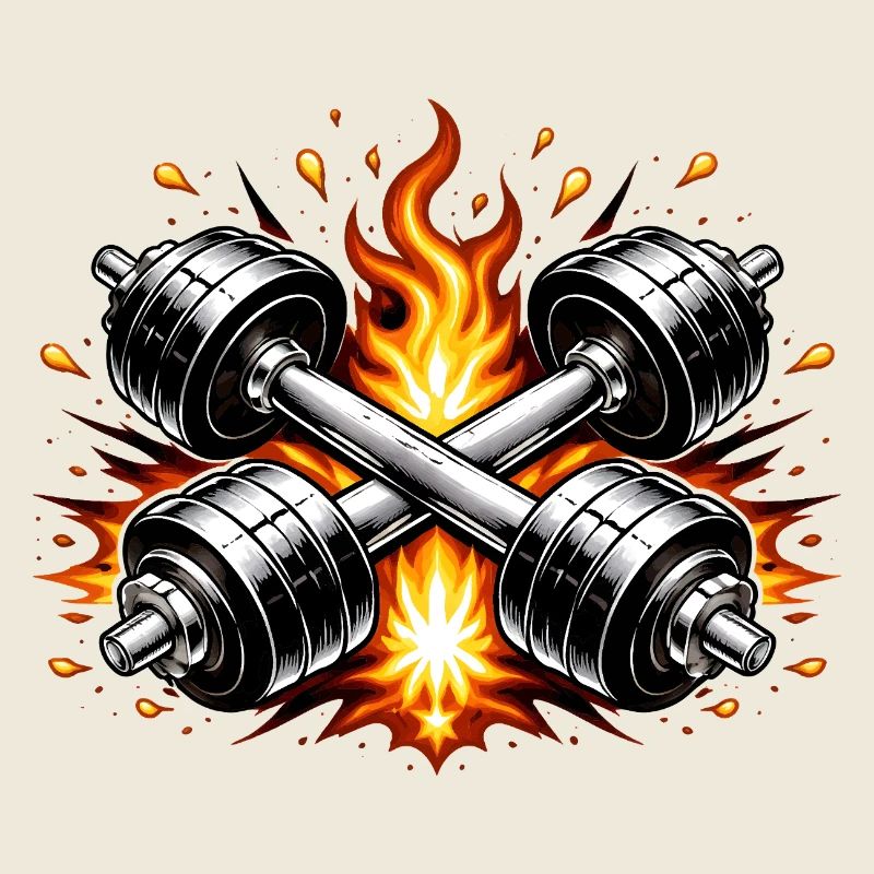 Flammende Hanteln 