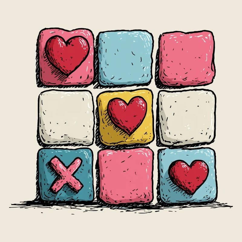 Heart XOXO PopArt Pattern