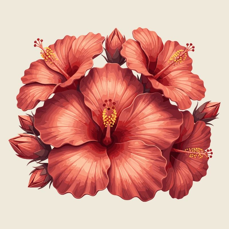 Hibiscus rouge rose
