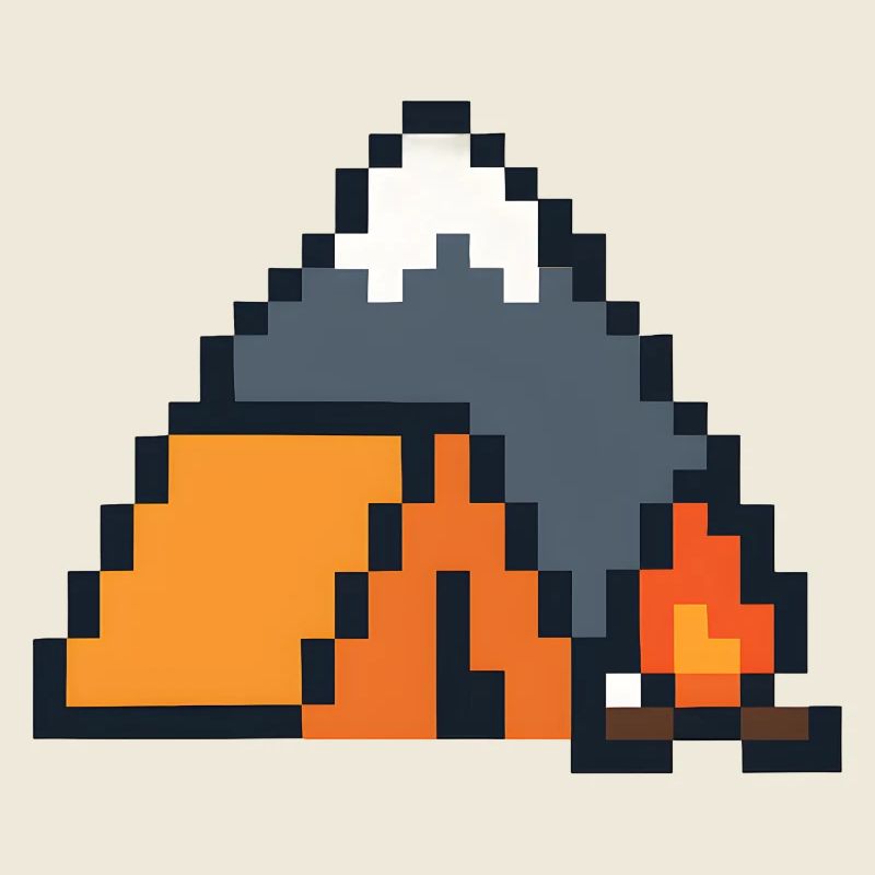 Pixel Schlaffuchs Mondnacht