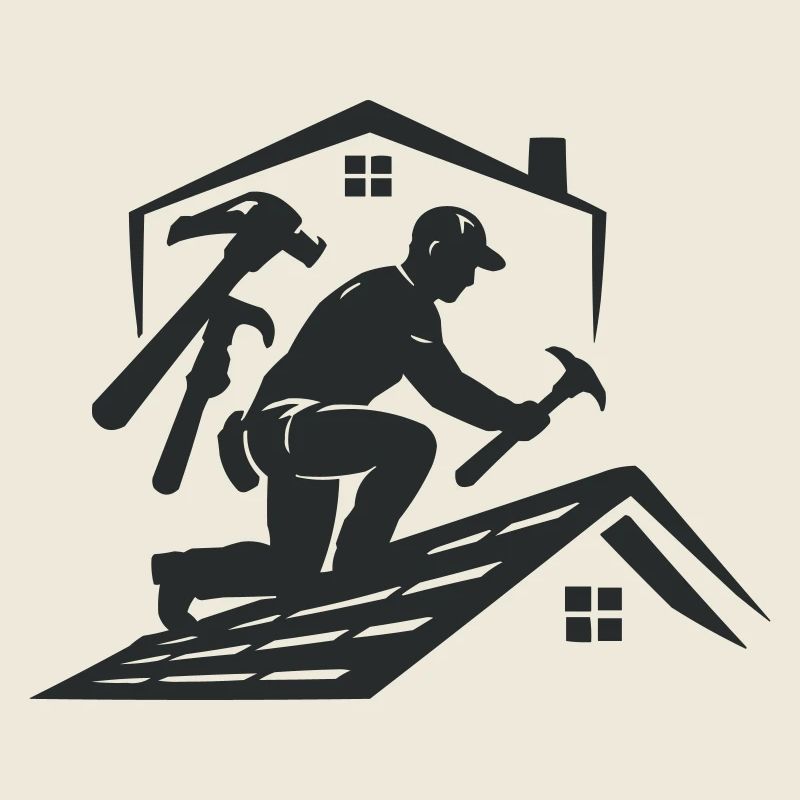 Dachhandwerker Silhouette Dachdecker