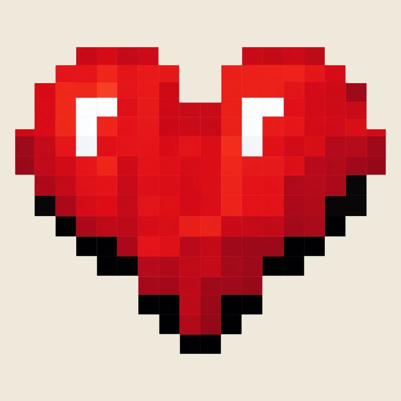 Retro Pixel Heart Videospiel
